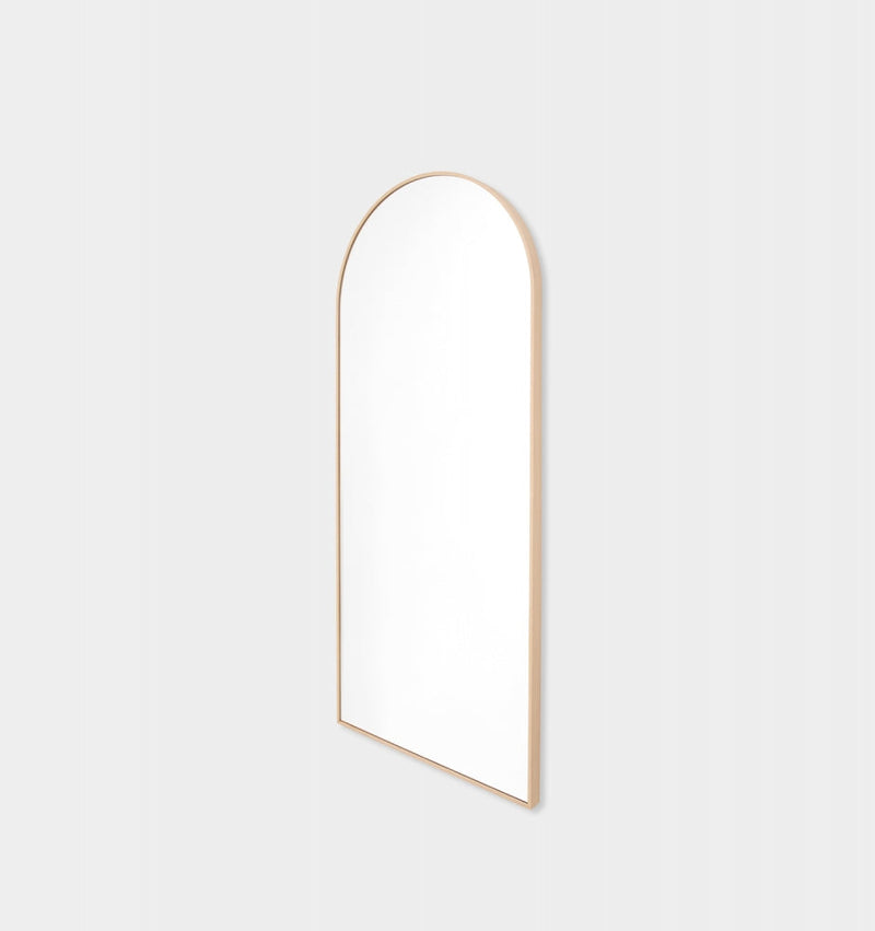 Arched Oak Standing Mirror