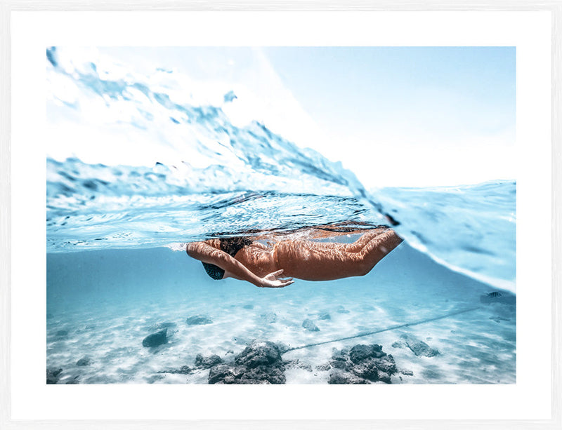 Underwater Swim | Image includes white border. Add approx 3cm for outside frame size.