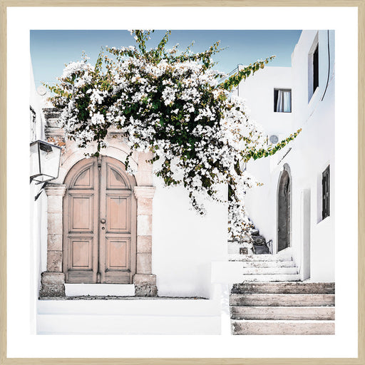 Santorini Stairs | Image includes white border. Add approx 3cm for outside frame size.