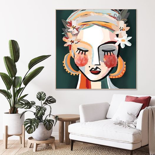 Cotta Darling Framed Canvas | Oak Frame | Print Decor