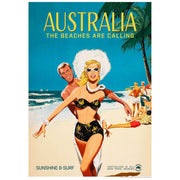 Vintage Poster | Qantas Beach