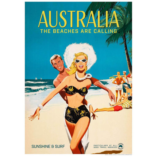 Vintage Poster | Qantas Beach