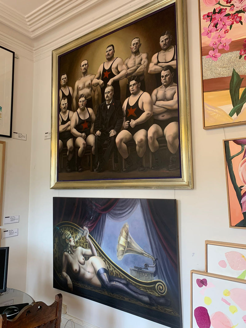 Mr Pilinski's Dance Troupe Original Painting by Gill Del - Mace