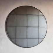 Round Panelled Antique Mirror