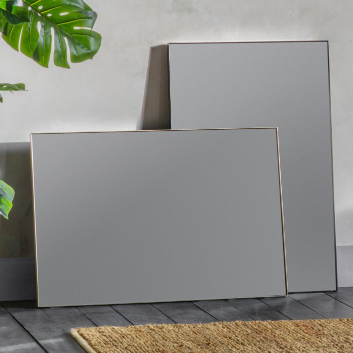 Houston Rectangle Mirror | Brushed Gold / Satin Brass