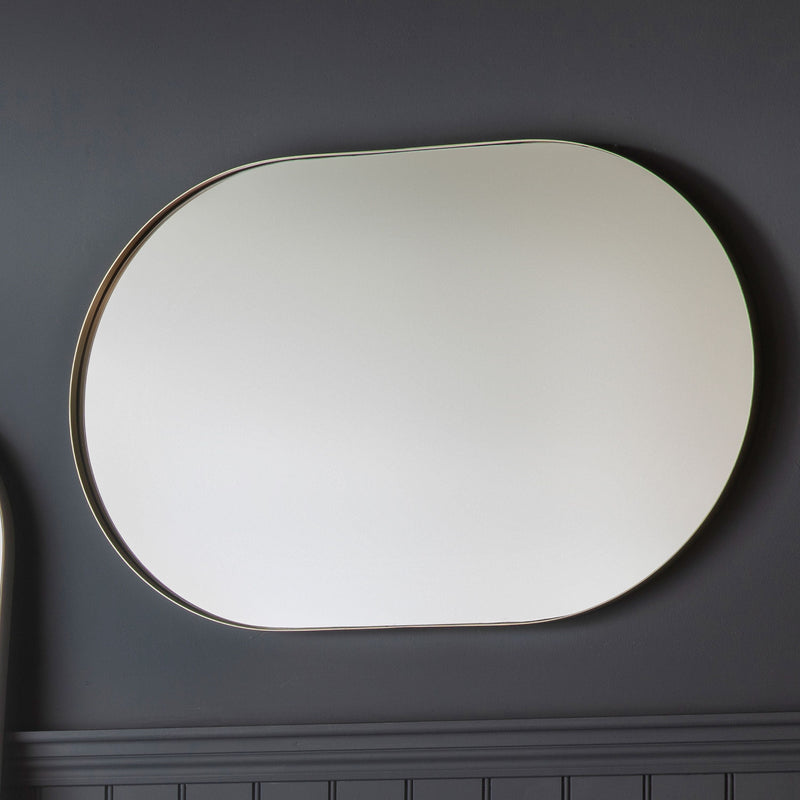 Houston Oval Mirror | Brushed Gold / Satin Brass
