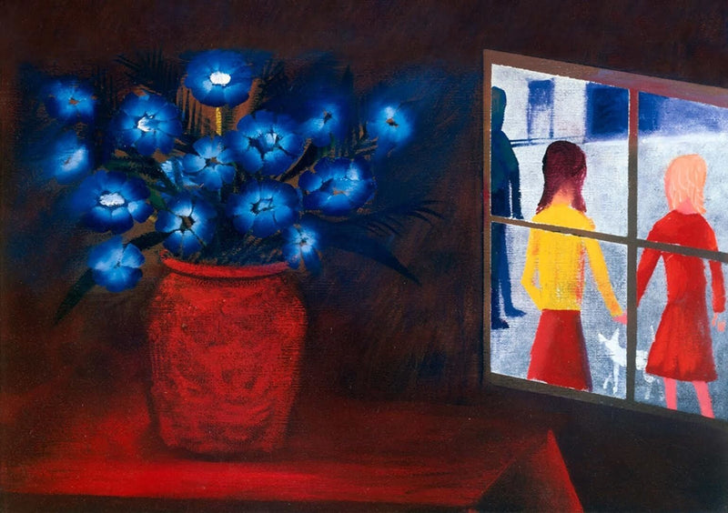 Blue Bouquet and Window by Charles Blackman