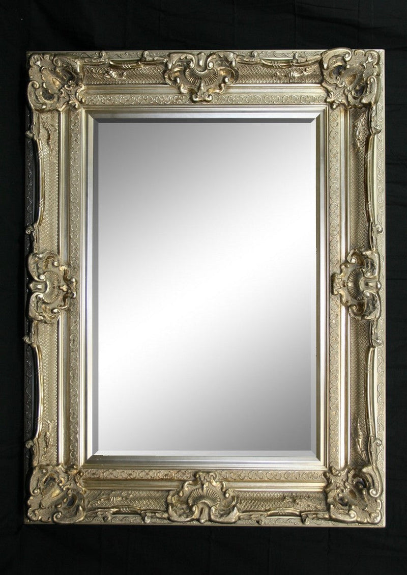 Print Décor - Grand Ornate Silver Beveled Mirror