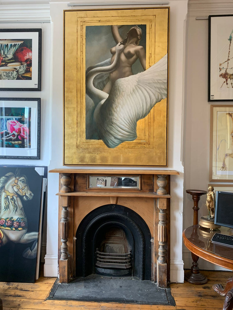 Leda and The Swan Original Painting by Gill Del - Mace