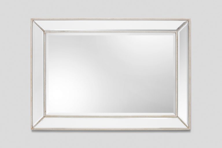 Beaded Angle Warm Sliver Framed Mirror