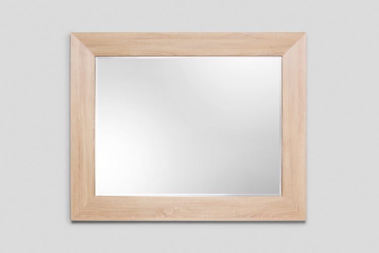 Woodgrain Framed Bevelled Mirror
