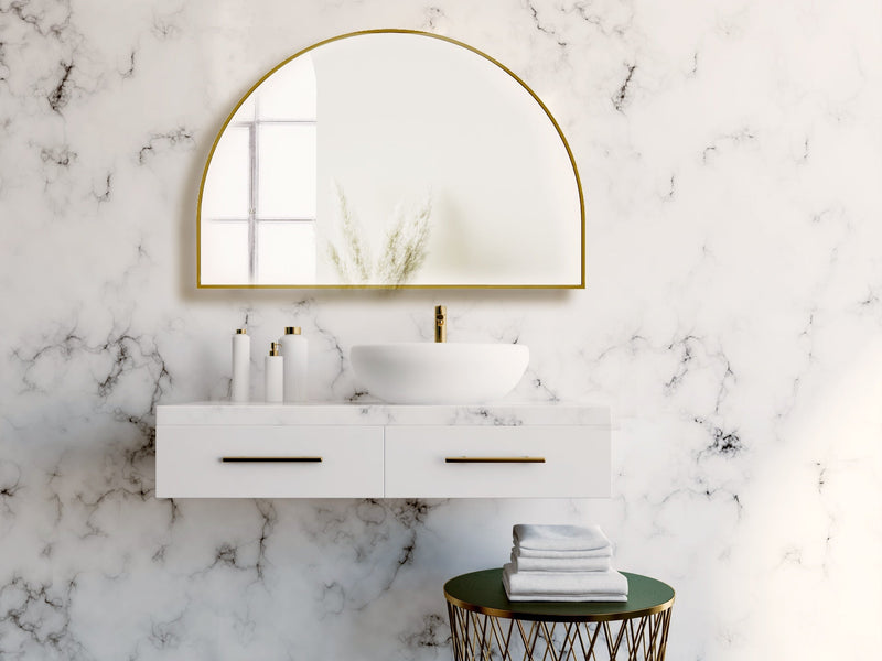 Metal Arched Mirror | Satin Brass