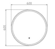 Round Backlit Mirror 60 cm, drawing