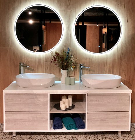 Round Backlit Mirror 80 cm, In Situ