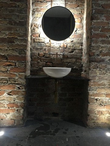 Backlit bathroom mirror