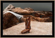 Girl in Nature in the Rocks | Designer Framed Print | Print Decor, Melbourne