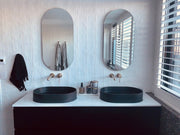 Bjorn Brass Oval mirrors as featured on the TV show The Block Oslo 2019