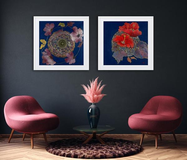 Kitsune and Blue Hawaii | Framed | Print Decor 