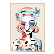 Blushing Cora Framed Canvas | Oak Frame | Print Decor 