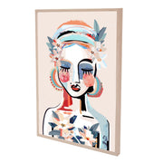Blushing Cora Framed Canvas | Oak Frame | Print Decor 