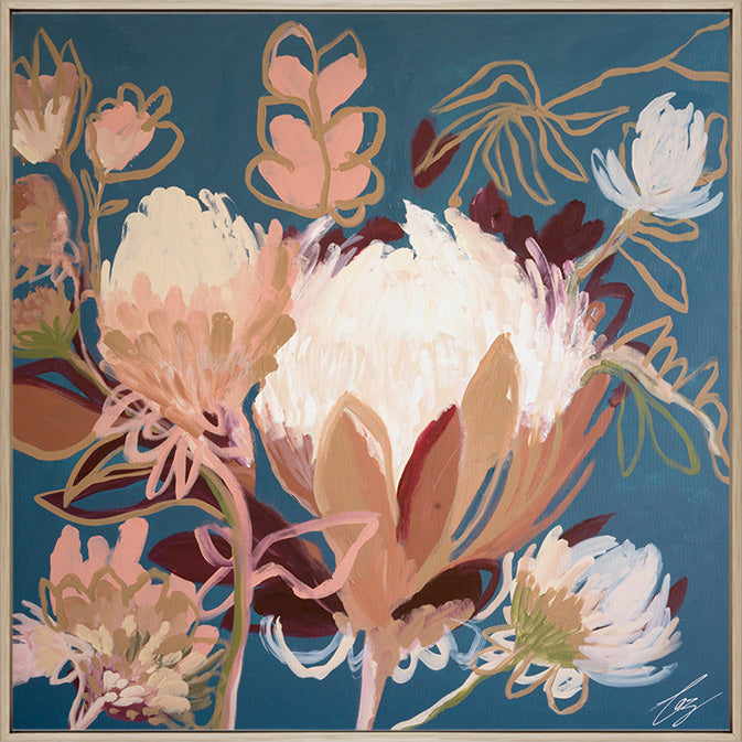 Blue Native | Framed Canvas Print