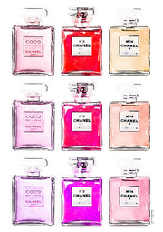 Chanel Perfume Bottle | Multi Colours | Print Decor