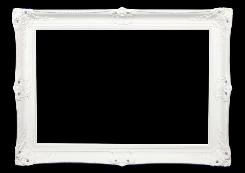 Empty Frame Classic Antique Victorian  White