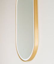 Back Lit Mirror | Brushed Brass Frame | Print Decor