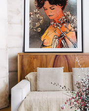 Charlotte With Flowers by David Bromley 