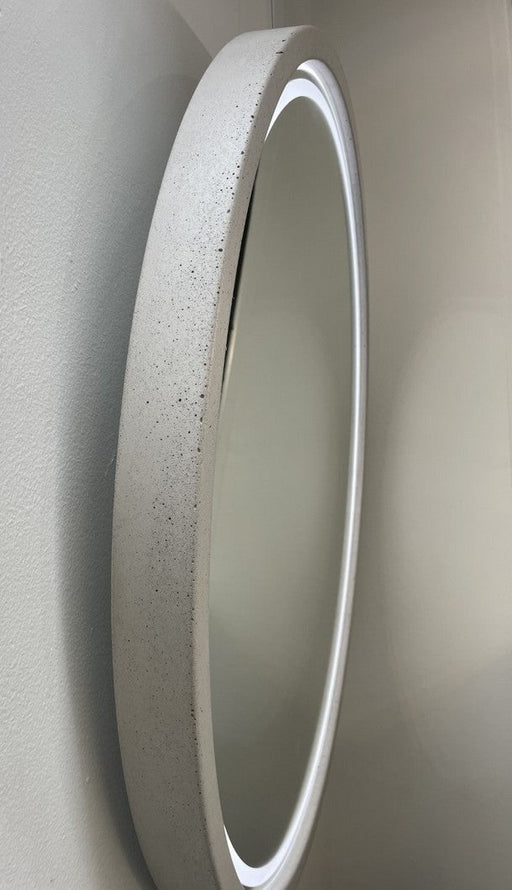 Backlit Round Concrete Mirror