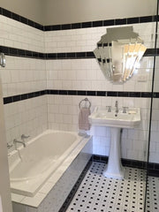 Fan Mirror in bathroom
