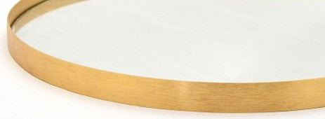 Oblong Metal Mirror | Brushed Brass | Frame Detail