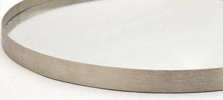 Round Metal Mirror | Brushed Nickel | Frame Detail