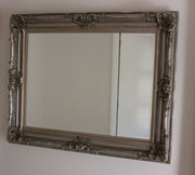Grand Ornate Silver Beveled Mirror | In Situ
