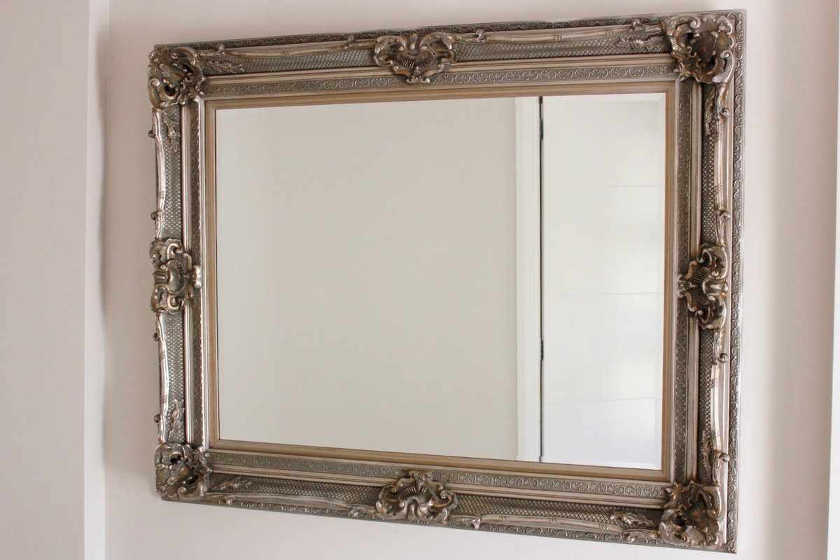 Grand Ornate Silver Mirror — Print Decor Australia
