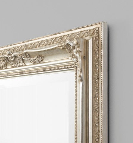 Hampton Ornate Silver Leaf Framed Mirror, detail