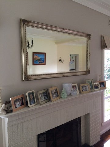 Hampton Ornate Silver Leaf Framed Mirror, In a customer's home