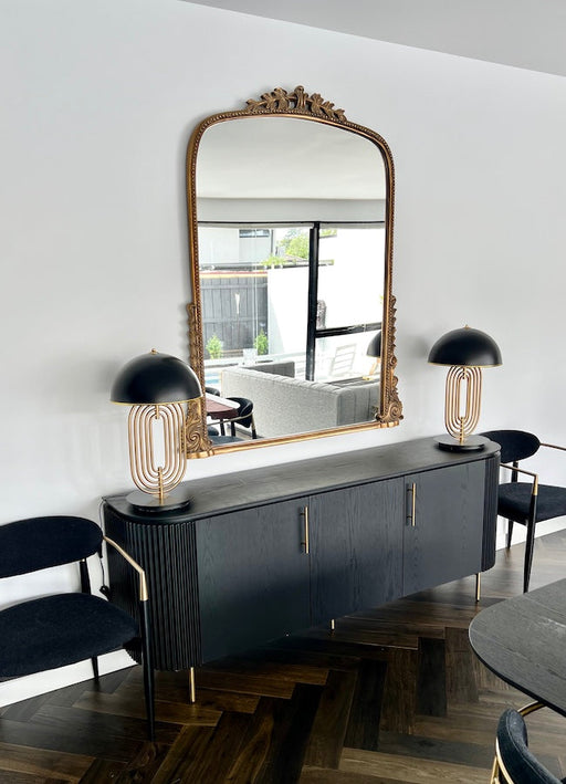 Hepburn Arched Brass Mirror | Medium