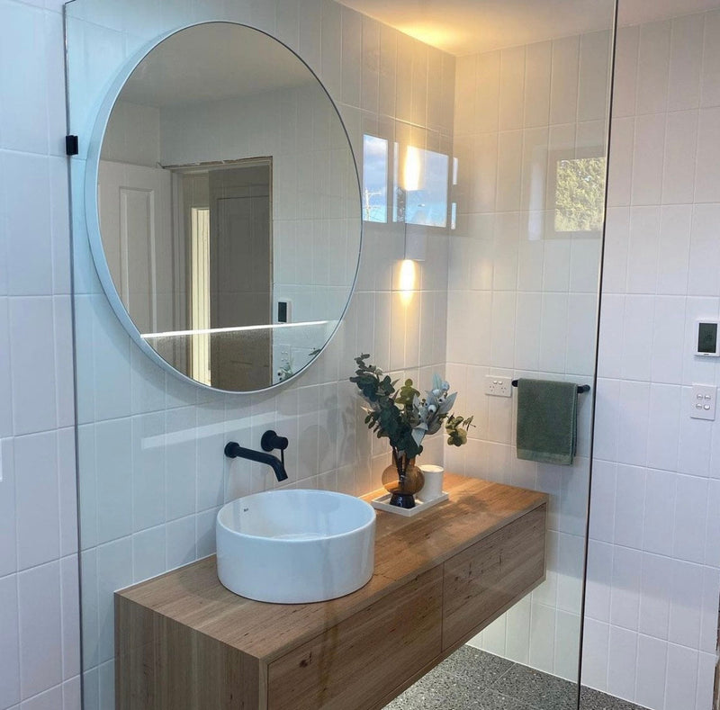 Modern Circular Mirror Bright White | Print Decor