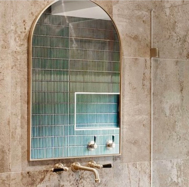 Clearance Stock Bjorn Arched Brass 55 x 85 cm