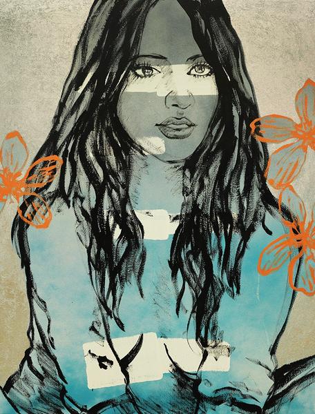 Nude with Flowers Silver by David Bromley 