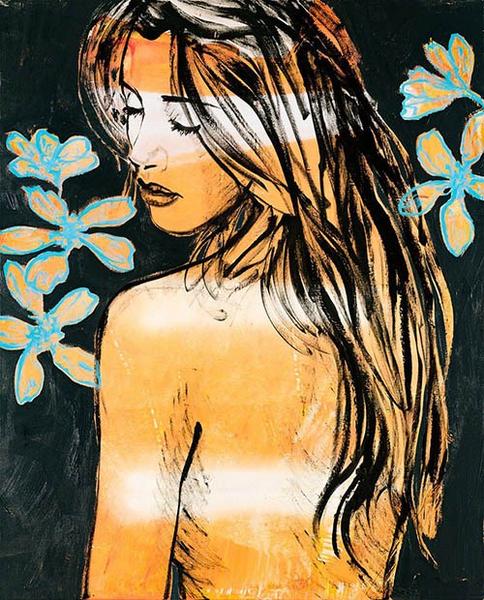 Jessica with Flowers by David Bromley 