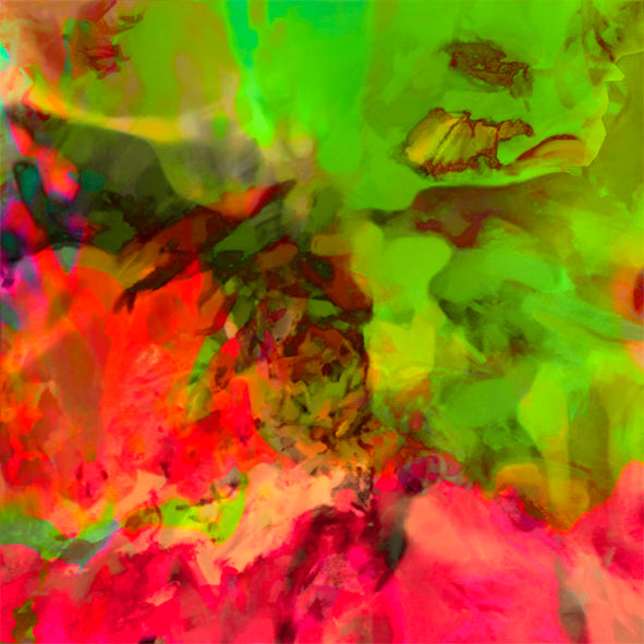 Jan Neil,  Lyrical Abstraction Green Red Square 