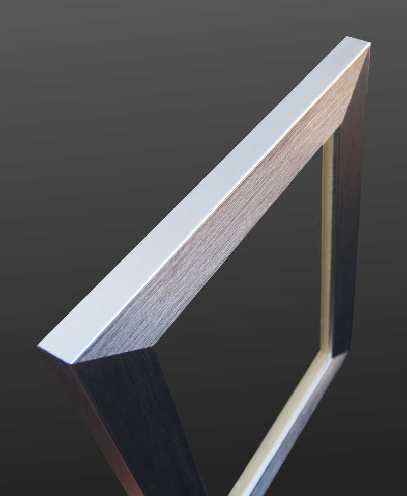 METALLIC SILVER FRAMED MIRROR