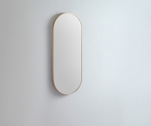 Oblong Metal Mirror | Brushed Gold