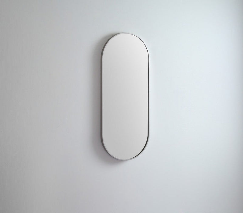 Oblong Metal Mirror | Brushed Nickel