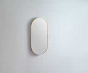 Oblong Metal Mirror | Brushed Gold