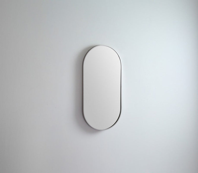 Oblong Metal Mirror | Brushed Nickel