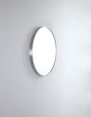 Round Metal Mirror | Brushed Nickel | 81 cm