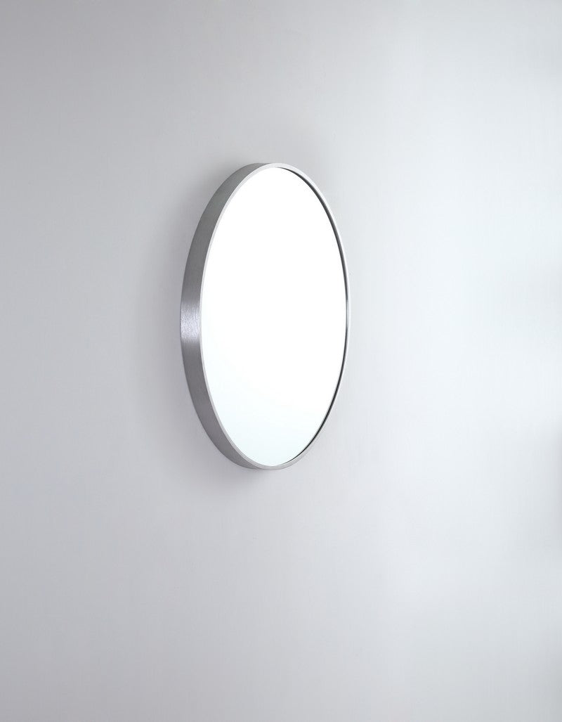 Round Metal Mirror | Brushed Nickel | 81 cm